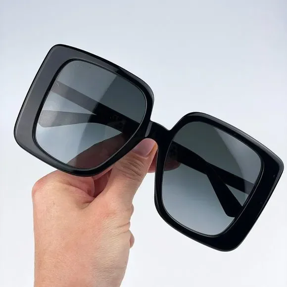 Gucci GG1314S 001 Sunglasses Black Dark Grey Oversized Square Women